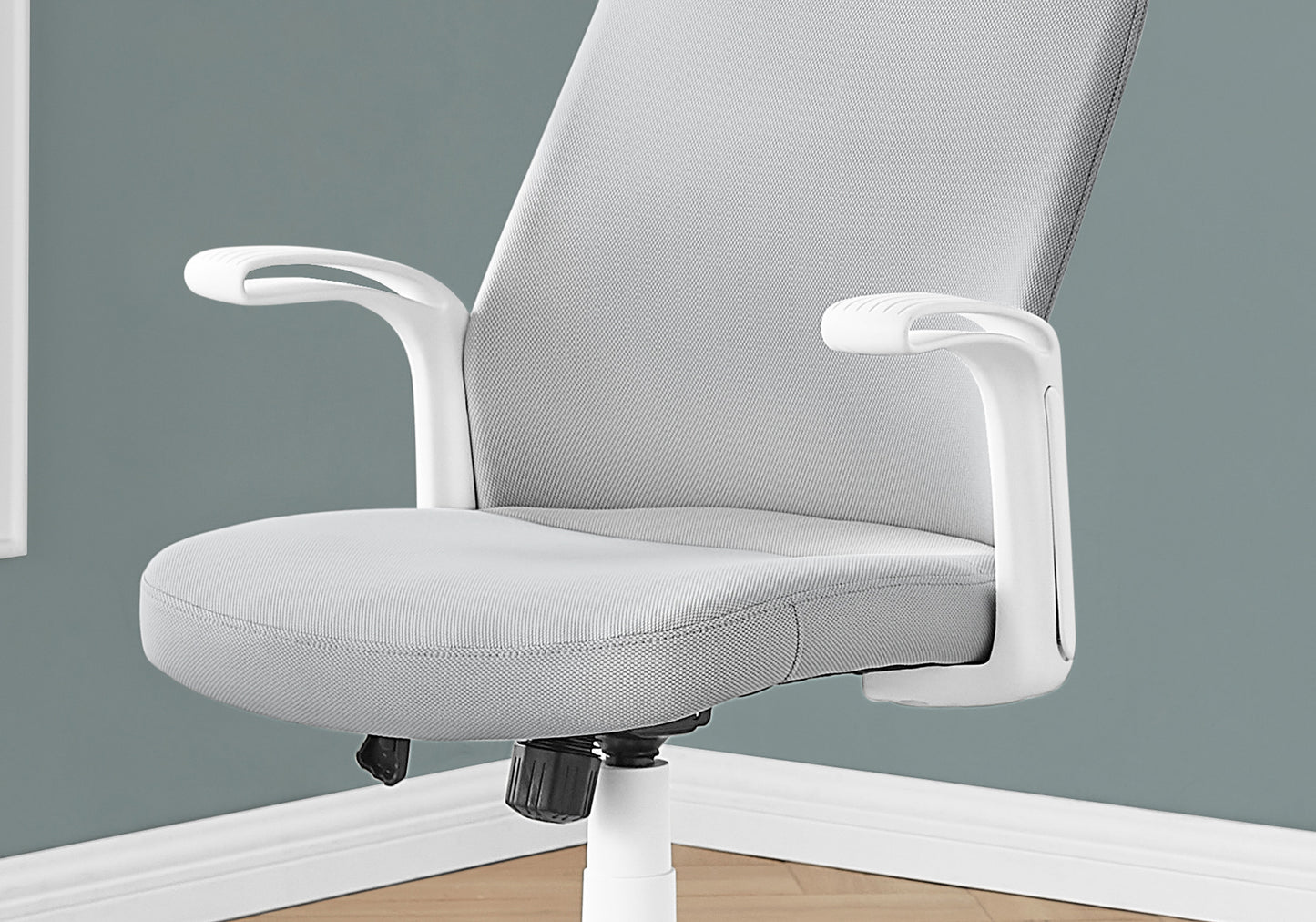 Gray and White Rolling Drafting Chair