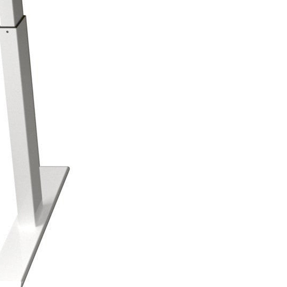 Adjustable Oak and White Wood and Metal Standing Desk