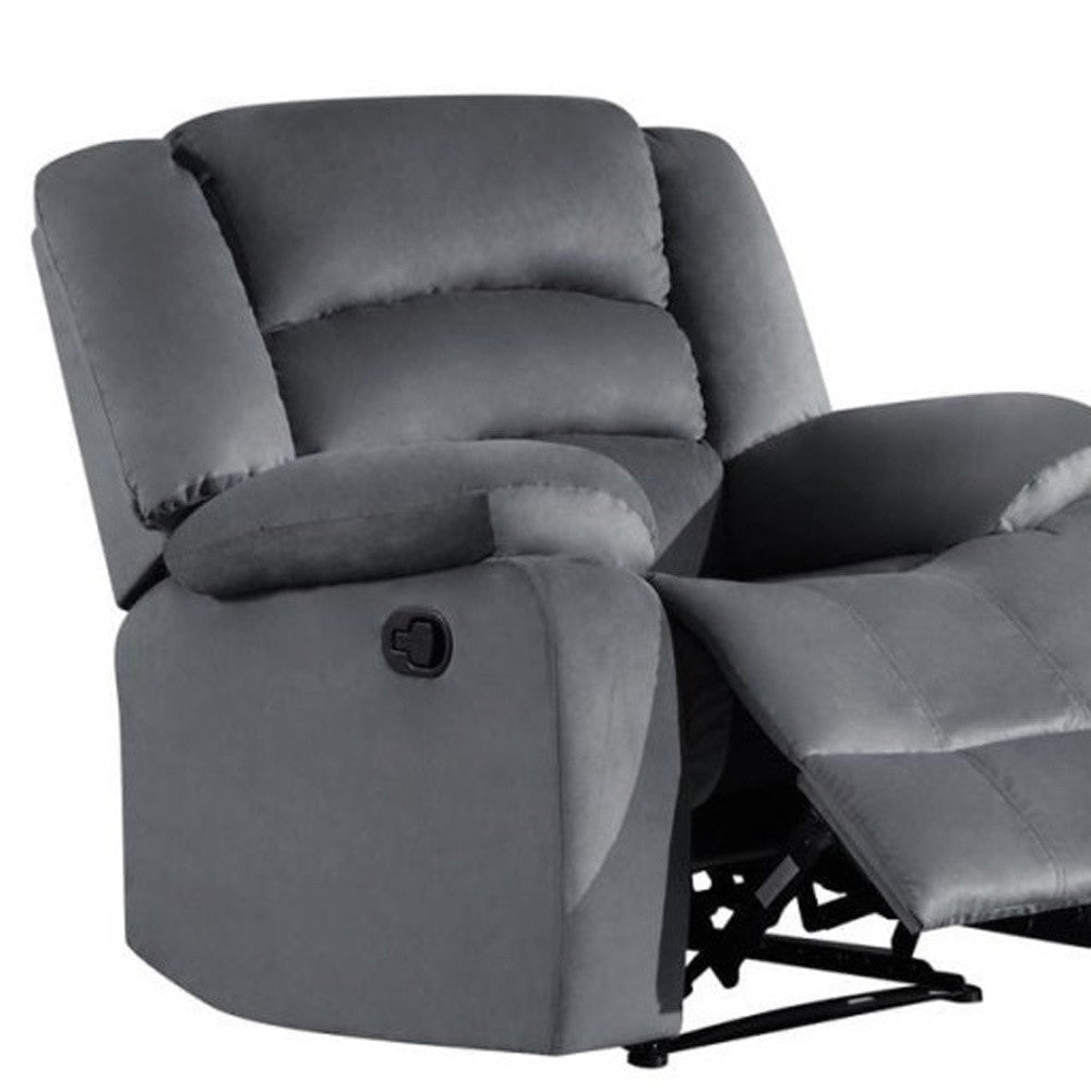 Three Piece Indoor Gray Microsuede Six Person Seating Set