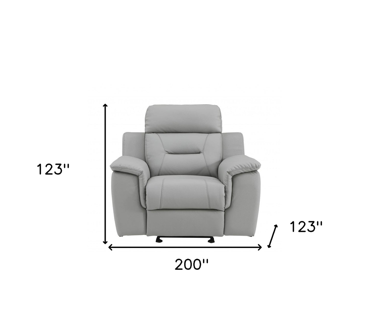 Three Piece Indoor Gray Genuine Leather Five Person Seating Set