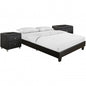 Black Wood And Linen Queen Bed Frame