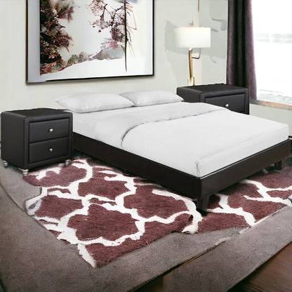 Black Wood And Linen Queen Bed Frame