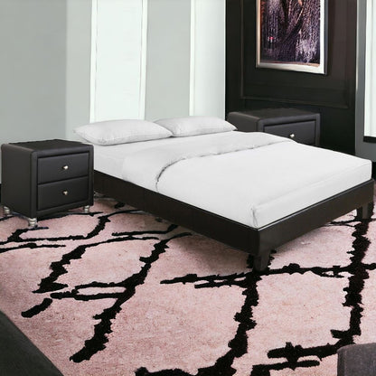 Black Wood And Linen Queen Bed Frame