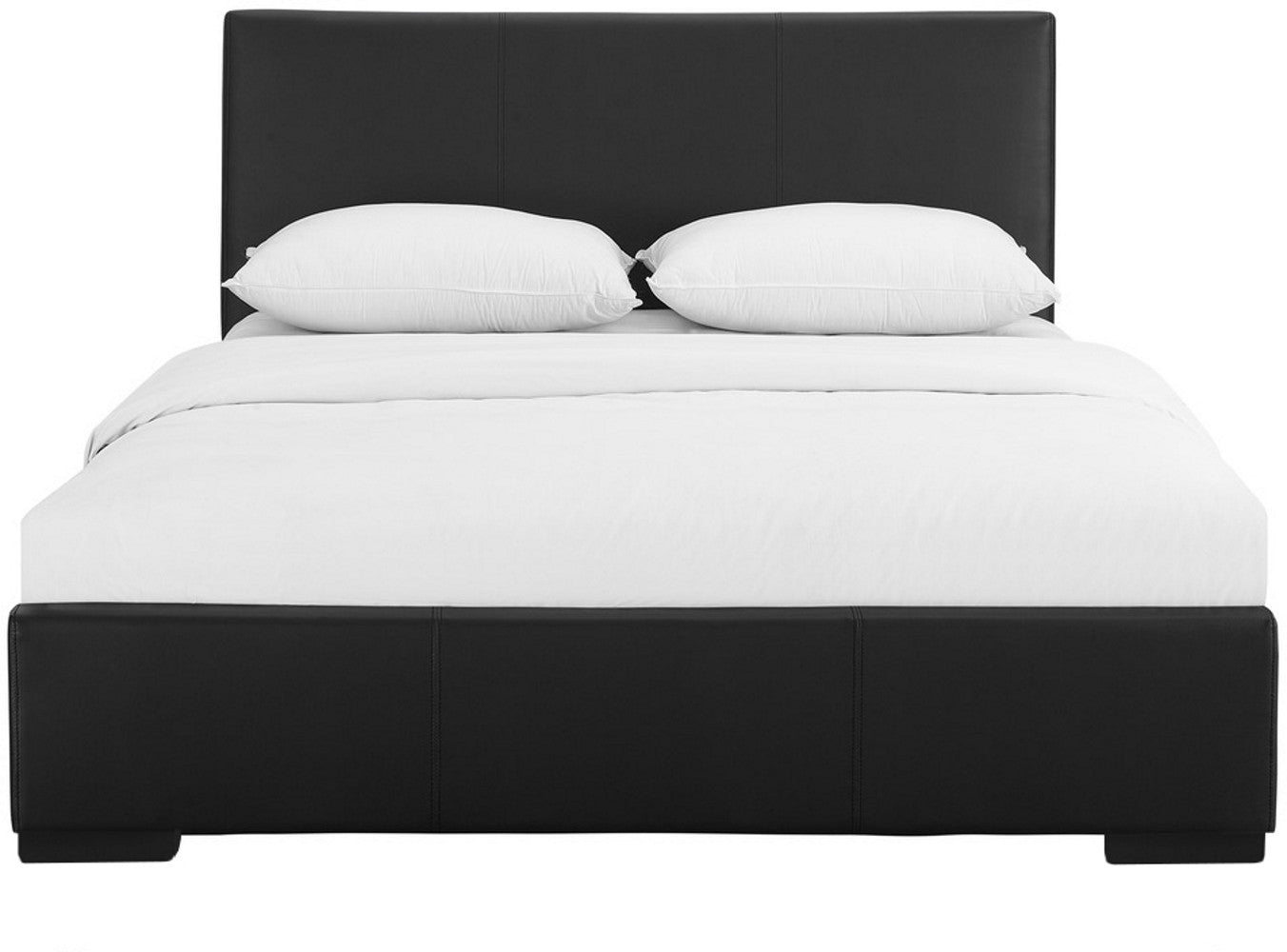 Black Wood And Faux Leather Twin Bed Frame