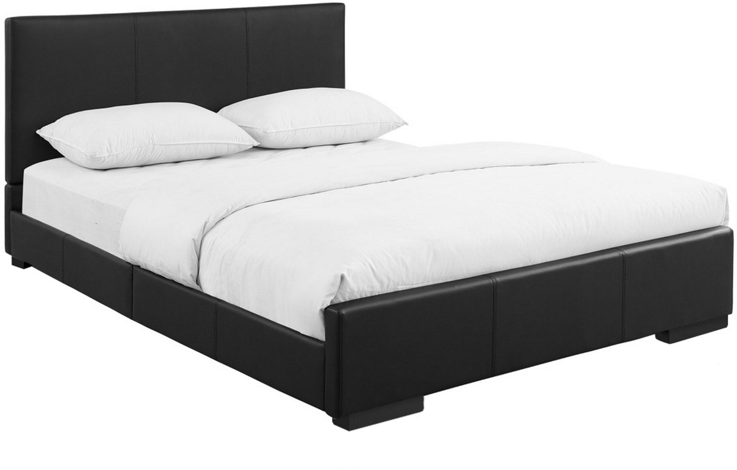 Black Wood And Faux Leather Twin Bed Frame