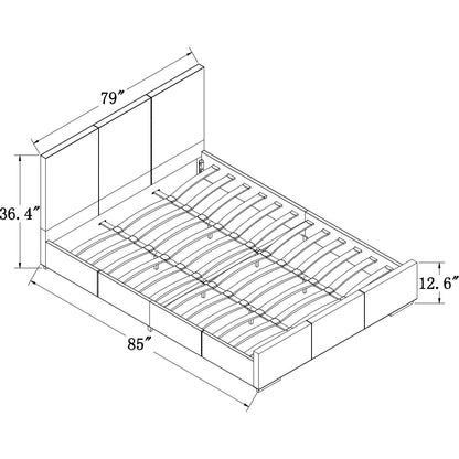 Black Wood And Faux Leather Twin Bed Frame