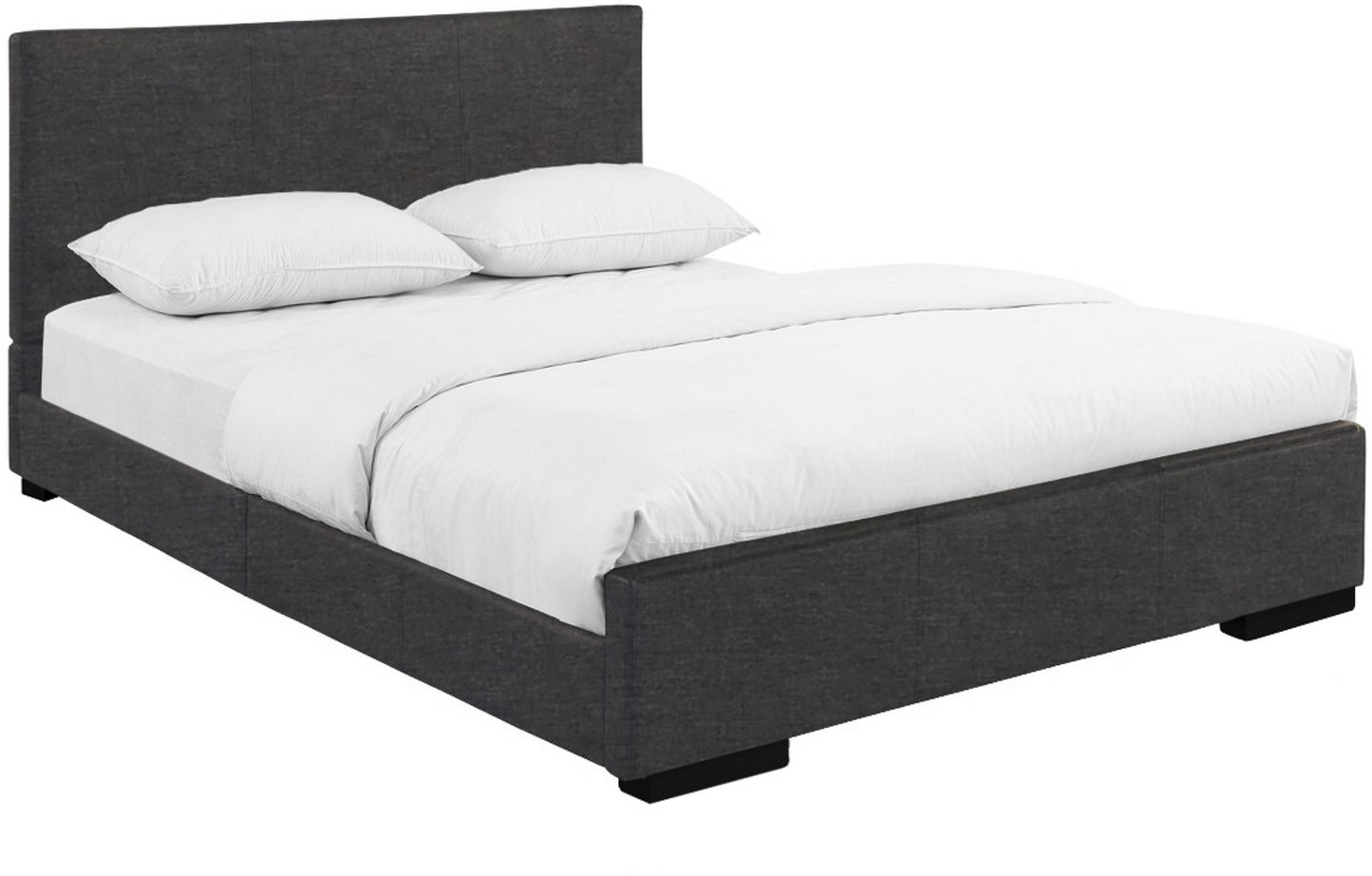 Black Wood And Faux Leather Twin Bed Frame