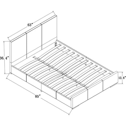 Black Wood And Faux Leather Twin Bed Frame