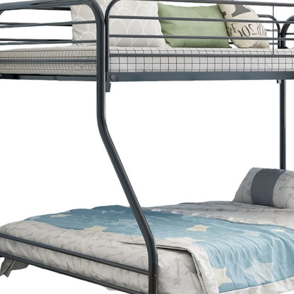 Black Heavy Duty Twin Over Full Metal Bunk Bed