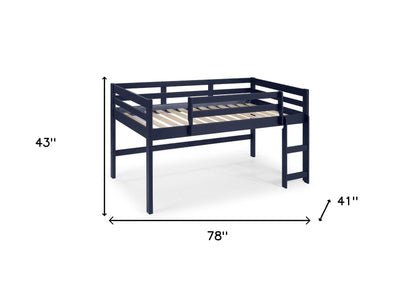 Twin Loft Bed Navy Blue Finish