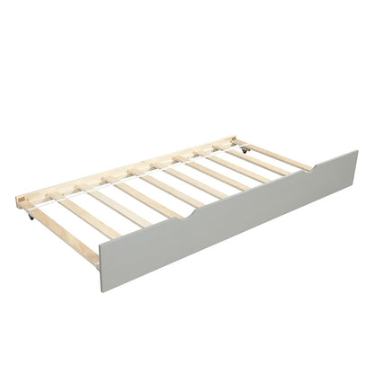 Gray Wood Twin Bed Frame with Trundle