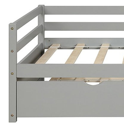 Gray Wood Twin Bed Frame with Trundle