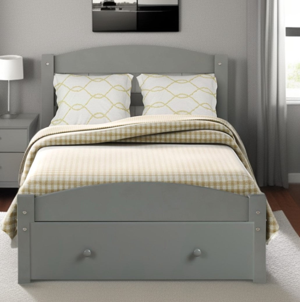 Gray Wood Twin Bed Frame