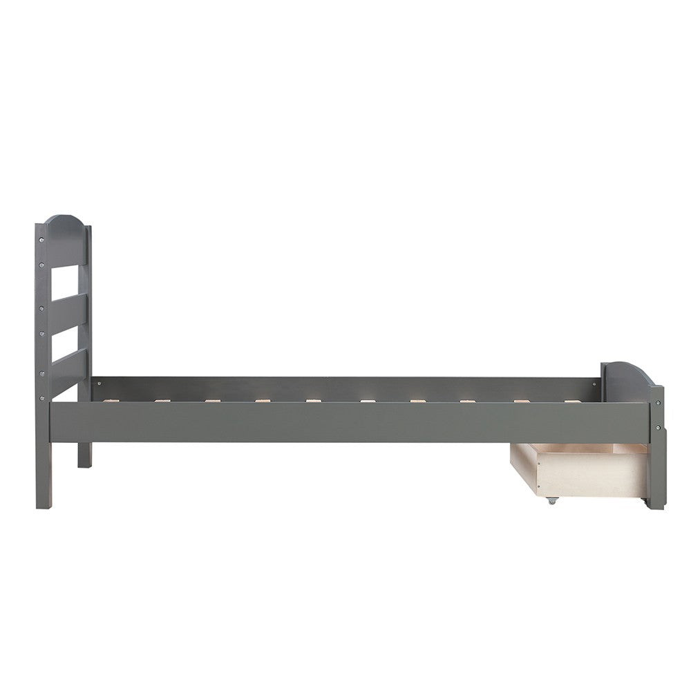 Gray Wood Twin Bed Frame