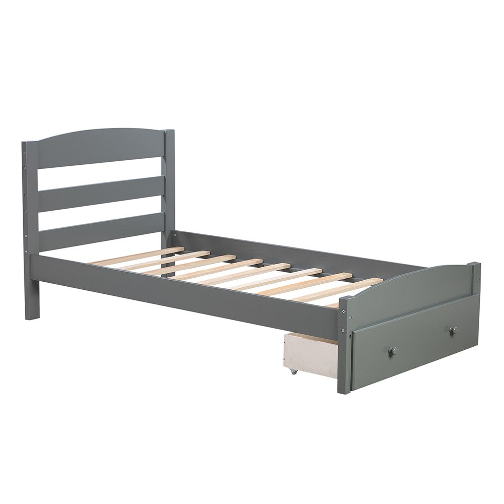 Gray Wood Twin Bed Frame