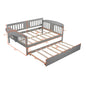 Gray Wood Bed Frame with Trundle