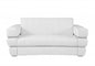 75" White And Silver Italian Leather Loveseat