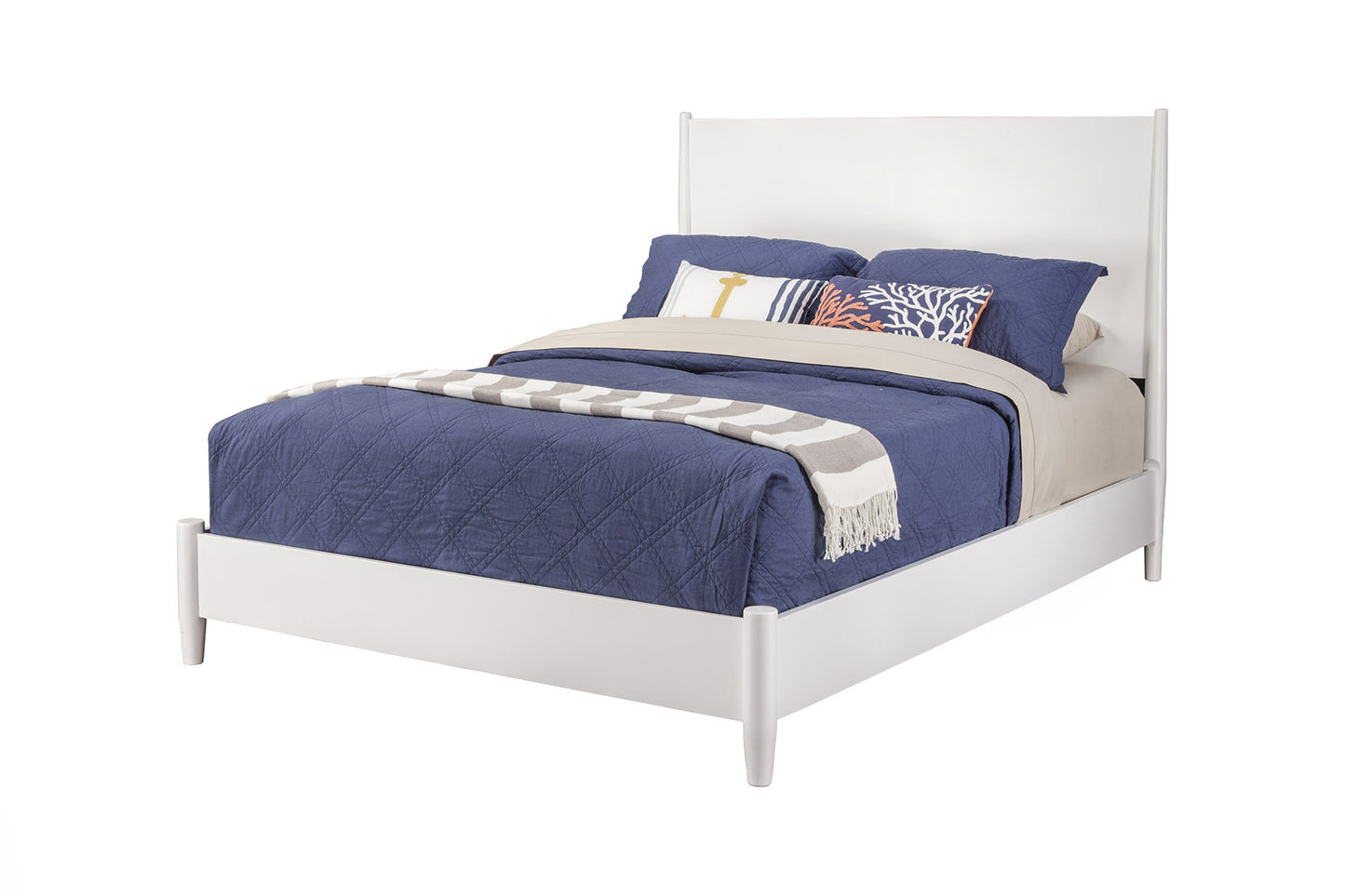 White Wood California King Bed Frame