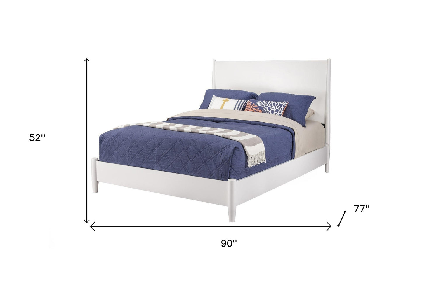 White Wood California King Bed Frame