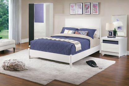 White Wood California King Bed Frame