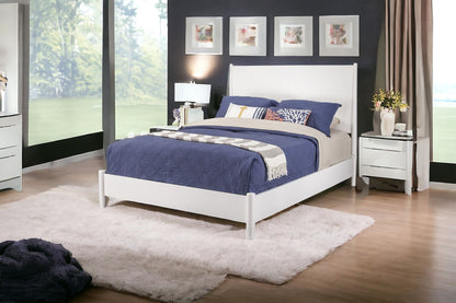 White Wood California King Bed Frame