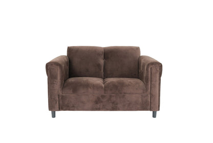 72" Dark Brown And Black Microsuede Loveseat