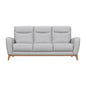 83" Gray Leather Sofa With Brown Legs