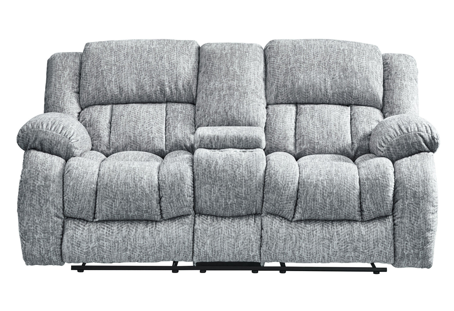 77" Light Gray Manual Reclining Loveseat With Storage