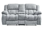 77" Light Gray Manual Reclining Loveseat With Storage