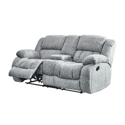 77" Light Gray Manual Reclining Loveseat With Storage