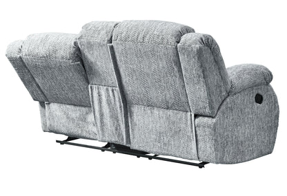 77" Light Gray Manual Reclining Loveseat With Storage